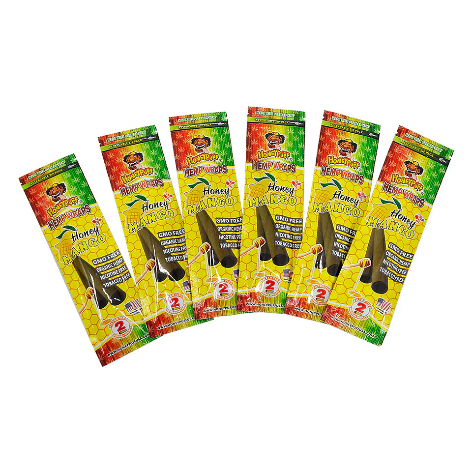 Blunt Organic Hemp Wraps Honeypuff Con Filtros -  Honey Mango (Pack x2) 6