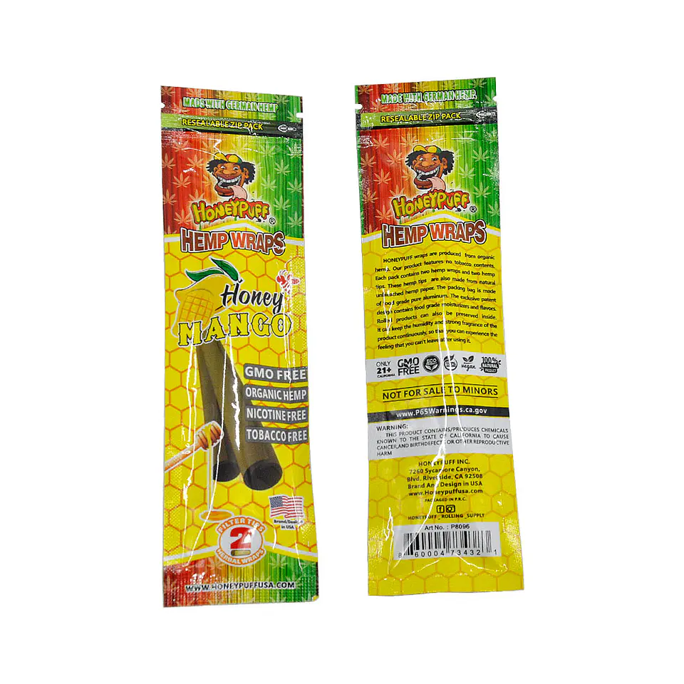 Blunt Organic Hemp Wraps Honeypuff Con Filtros -  Honey Mango (Pack x2) 8