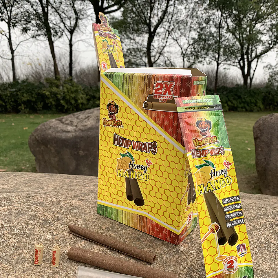 Blunt Organic Hemp Wraps Honeypuff Con Filtros -  Honey Mango (Pack x2) 2