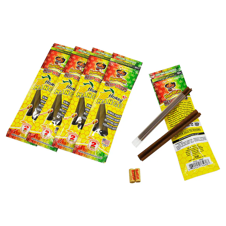 Blunt Organic Hemp Wraps Honeypuff Con Filtros -  Honey Mango (Pack x2) 12