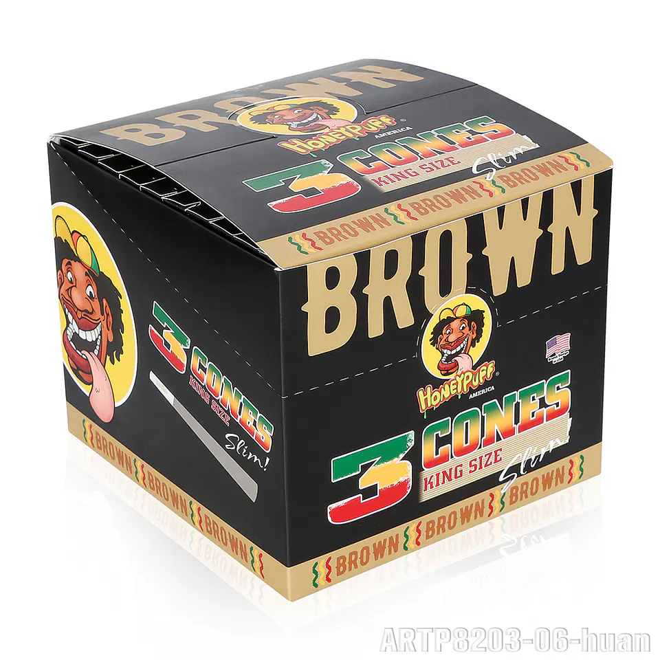 Conos Pre-Enrolados Honeypuff Brown - King Size Slim (Pack x3) 5