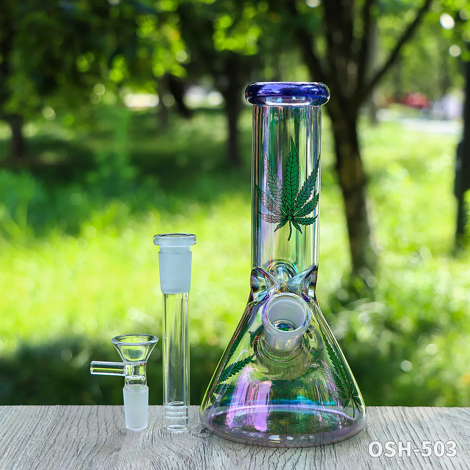Bong de Pyrex Tornasol Beaker - Edición Iridiscente 6