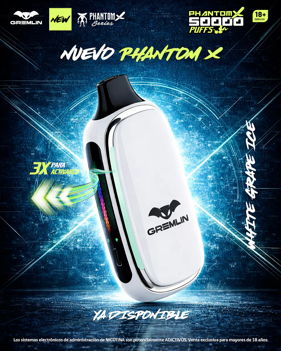 Vaporizador Desechable Gremlin Phantom X 50.000 Puffs 8