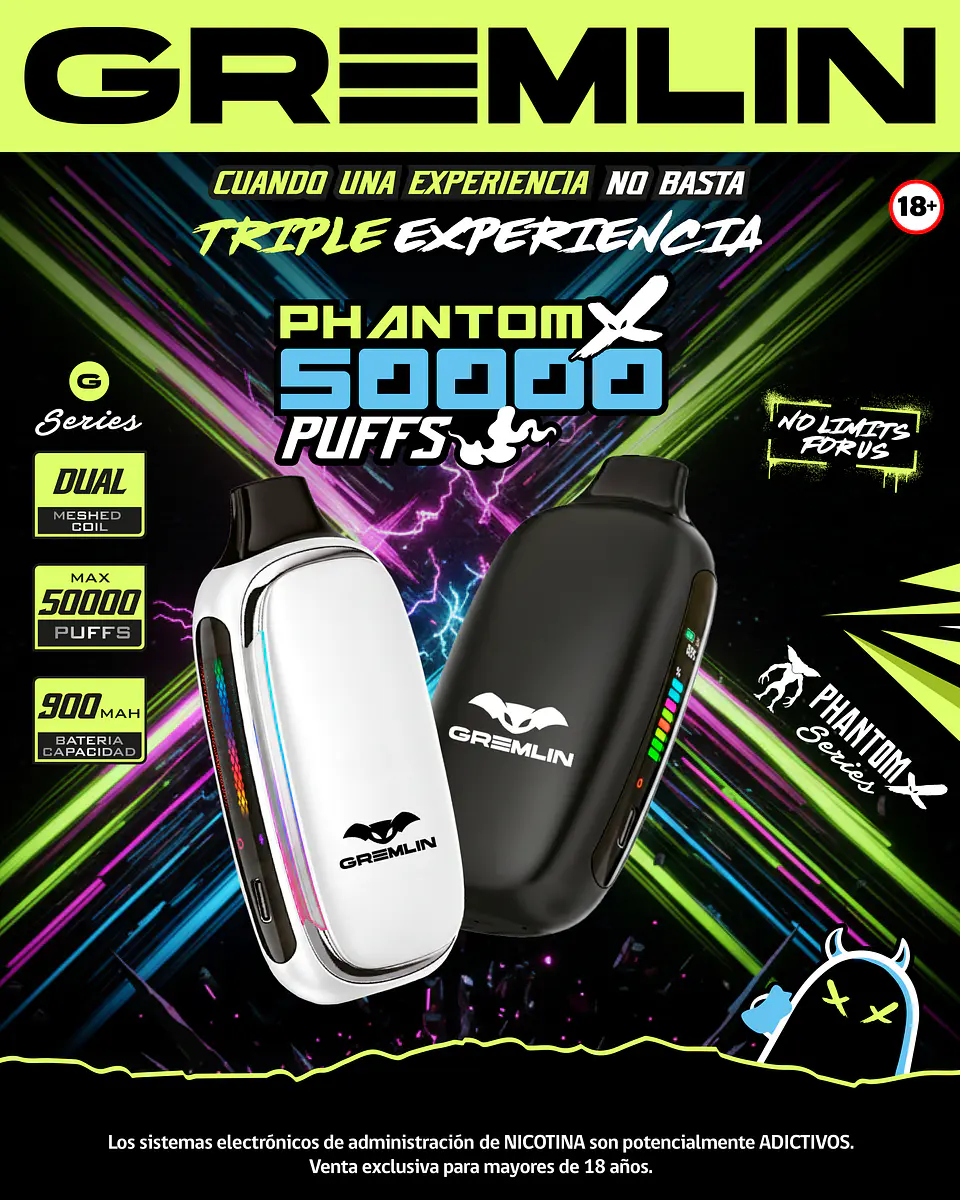 Vaporizador Desechable Gremlin Phantom X 50.000 Puffs 11