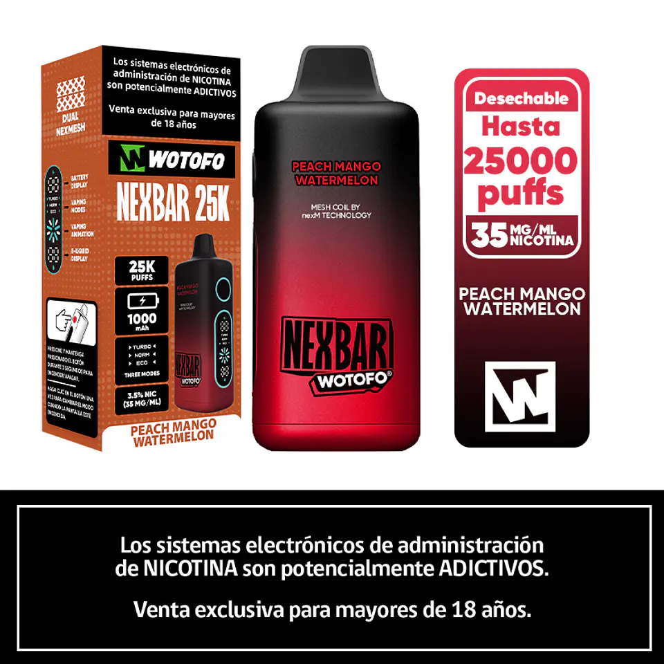 Vaporizador Desechable Nexbar 25.000 Puffs  5