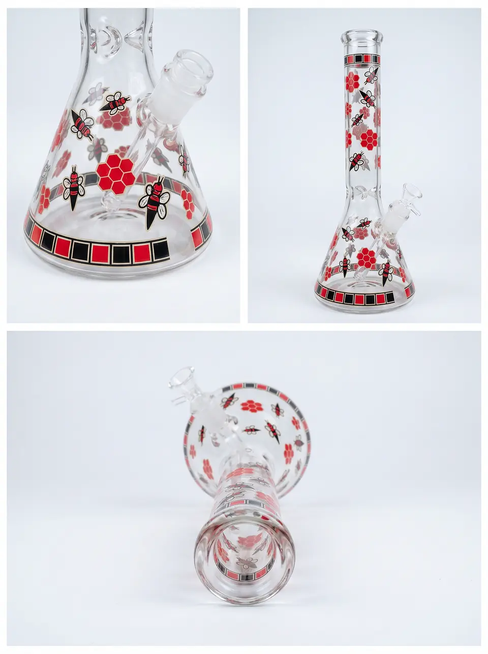 Bong Pyrex Beaker Bong Killer Bee Glow Rojo 30cms - Edicion Stoner Days 5