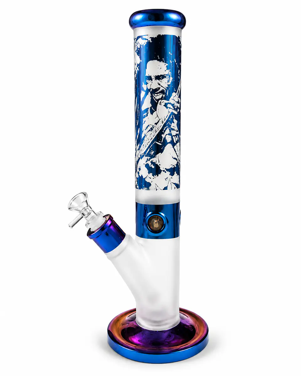 Bong Pyrex Premium Marley JAH RASTAFARI Metalizado 35cms 2