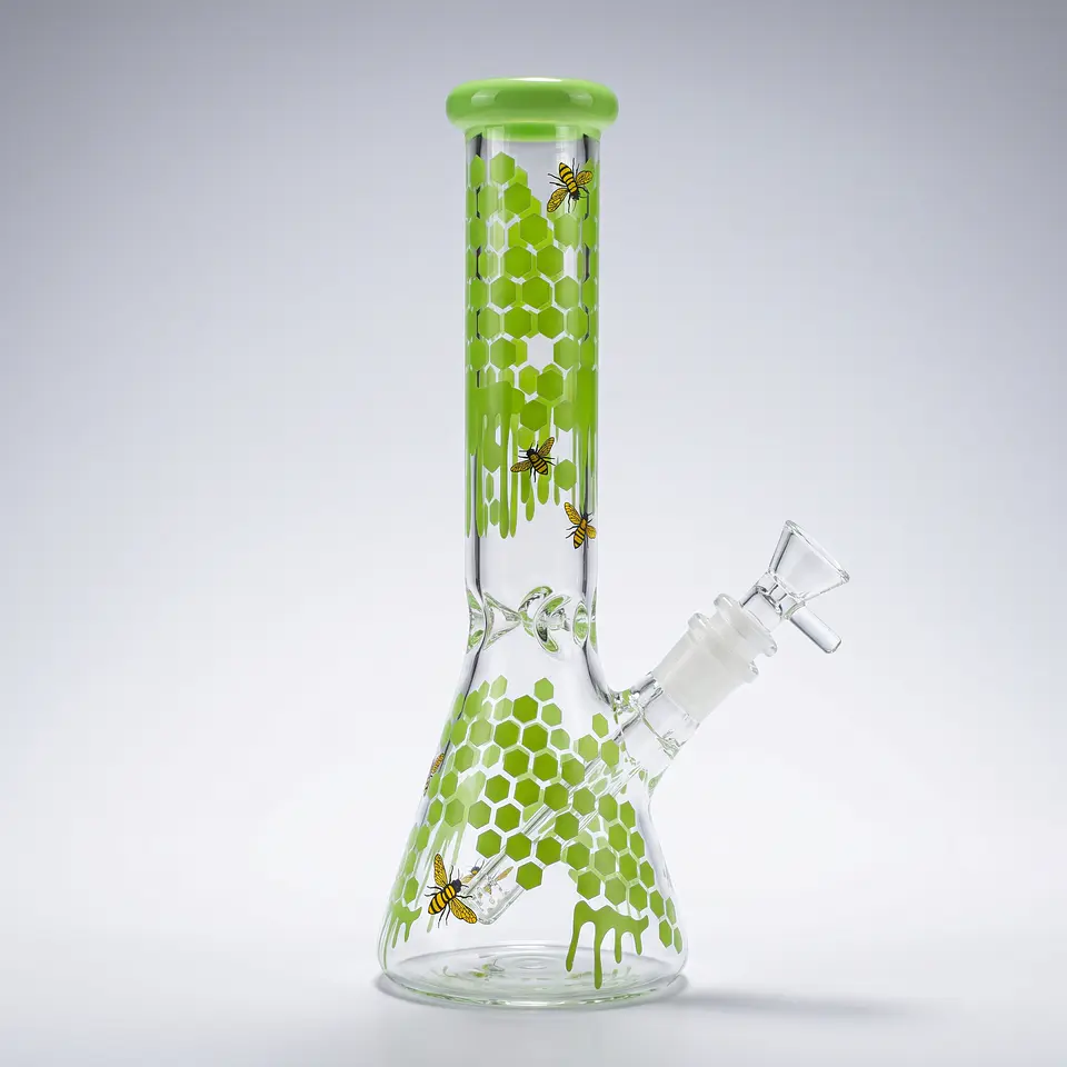 Bong de Pyrex Honeycomb Beaker - Diseño Panal 25cms 3