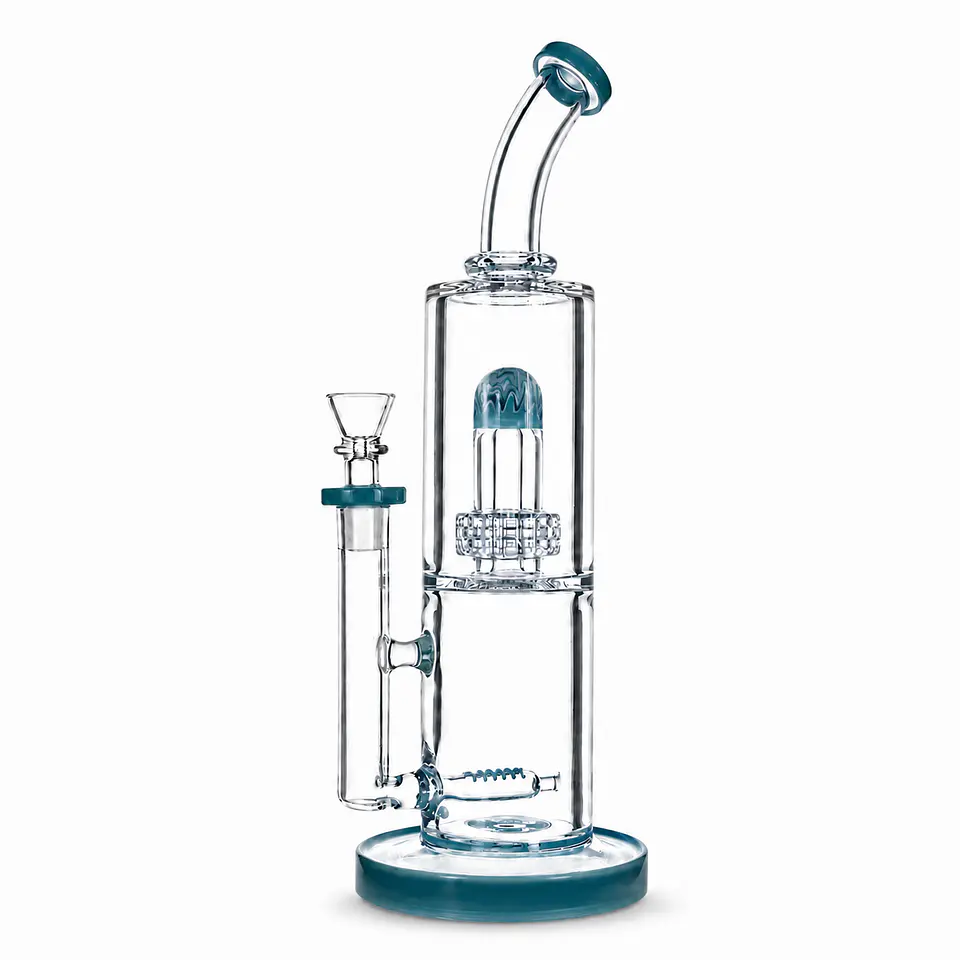 Bong de Pyrex Phoenix Star Recycler con Perc Dome – Bong Premium de Alta Filtración 35cms 3
