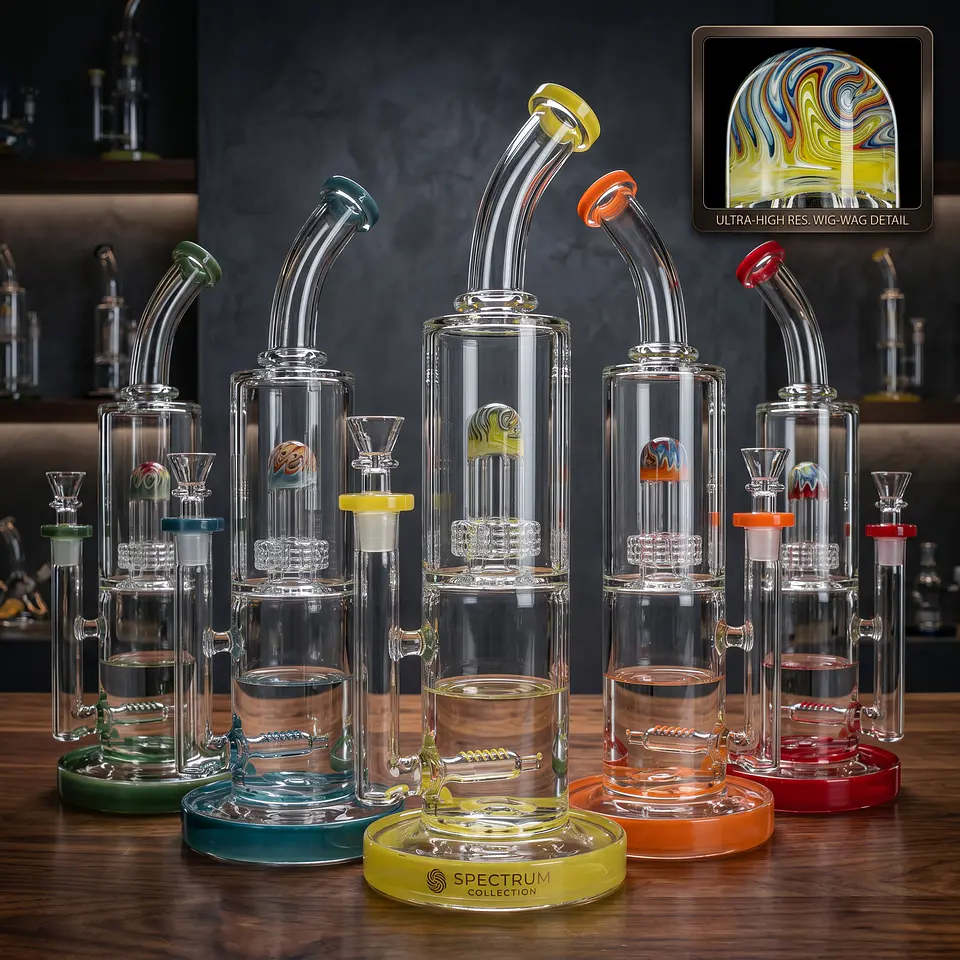 Bong de Pyrex Phoenix Star Recycler con Perc Dome – Bong Premium de Alta Filtración 35cms 1