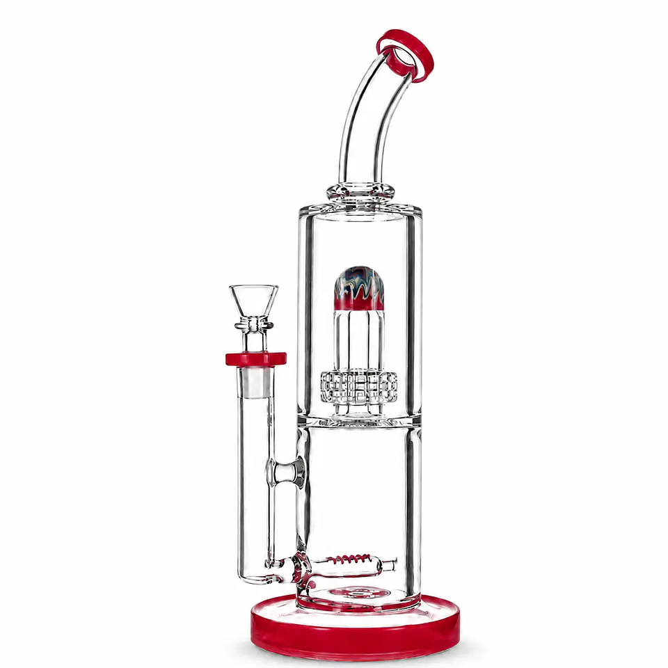 Bong de Pyrex Phoenix Star Recycler con Perc Dome – Bong Premium de Alta Filtración 35cms 5