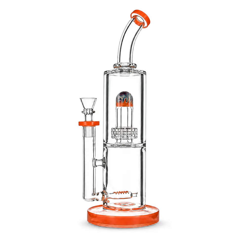 Bong de Pyrex Phoenix Star Recycler con Perc Dome – Bong Premium de Alta Filtración 35cms 6