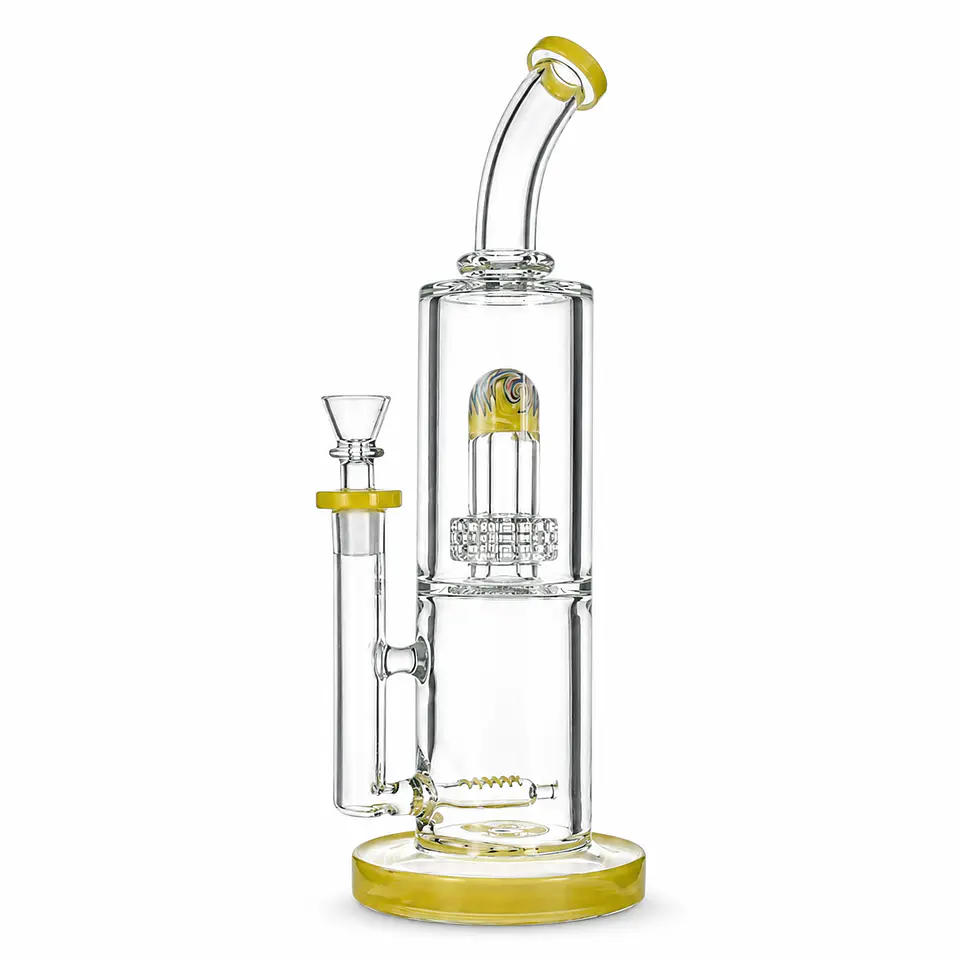 Bong de Pyrex Phoenix Star Recycler con Perc Dome – Bong Premium de Alta Filtración 35cms 7