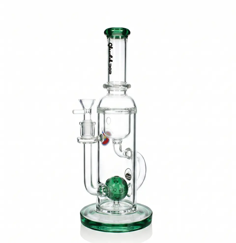 Bong de Pyrex Phoenix Star Recycler con Perc Sphere – Bong Premium de Alta Filtración 30cms 2
