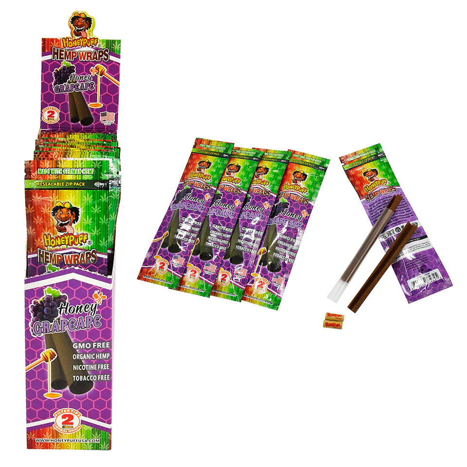 Blunt Organic Hemp Wraps Honeypuff Con Filtros -  Sabores (Pack x2) 9