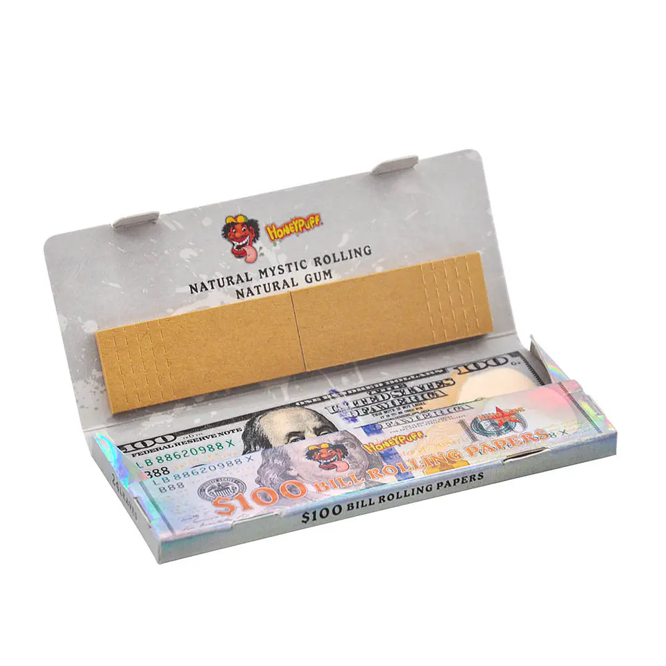 CAJA Papelillos Honeypuff 100 Dolares- King Size + Filtro- MAYORISTA 4