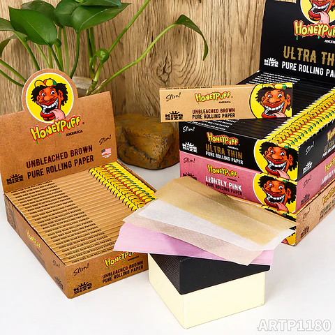 CAJA Papelillos Honeypuff King Size Slim 112MM - MAYORISTA