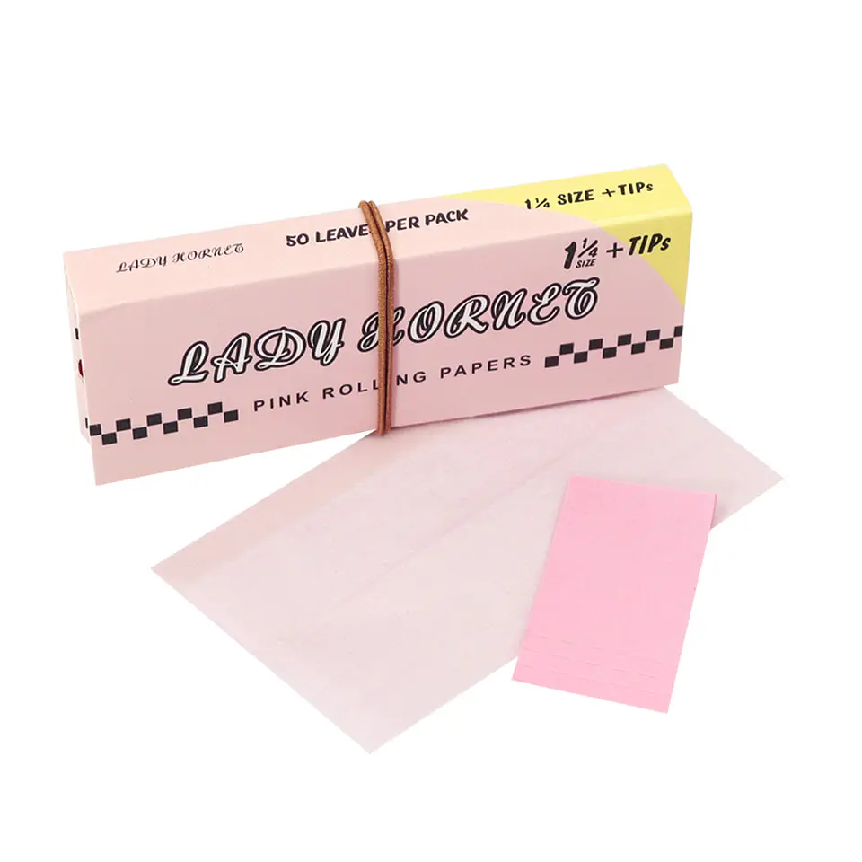 CAJA Papelillos Lady Hornet Pink 1 1/4 + Tips- MAYORISTA 3