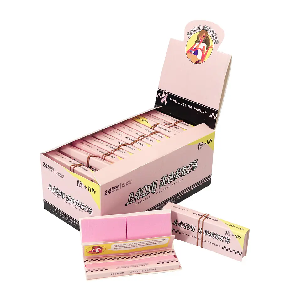 CAJA Papelillos Lady Hornet Pink 1 1/4 + Tips- MAYORISTA 7