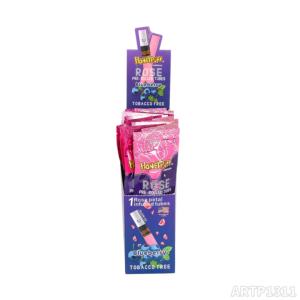 CAJA Cono Pre-enrolado Honeypuff de Petalos Rosa y Boquilla Pyrex - MAYORISTA 8