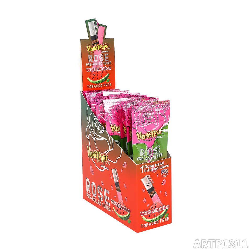 CAJA Cono Pre-enrolado Honeypuff de Petalos Rosa y Boquilla Pyrex - MAYORISTA 10