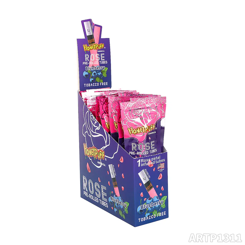 CAJA Cono Pre-enrolado Honeypuff de Petalos Rosa y Boquilla Pyrex - MAYORISTA 7