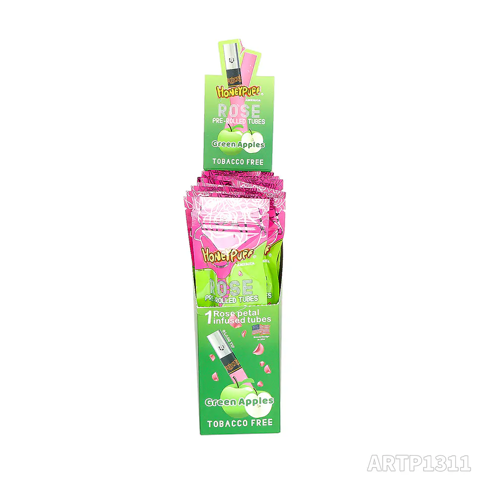 CAJA Cono Pre-enrolado Honeypuff de Petalos Rosa y Boquilla Pyrex - MAYORISTA 26