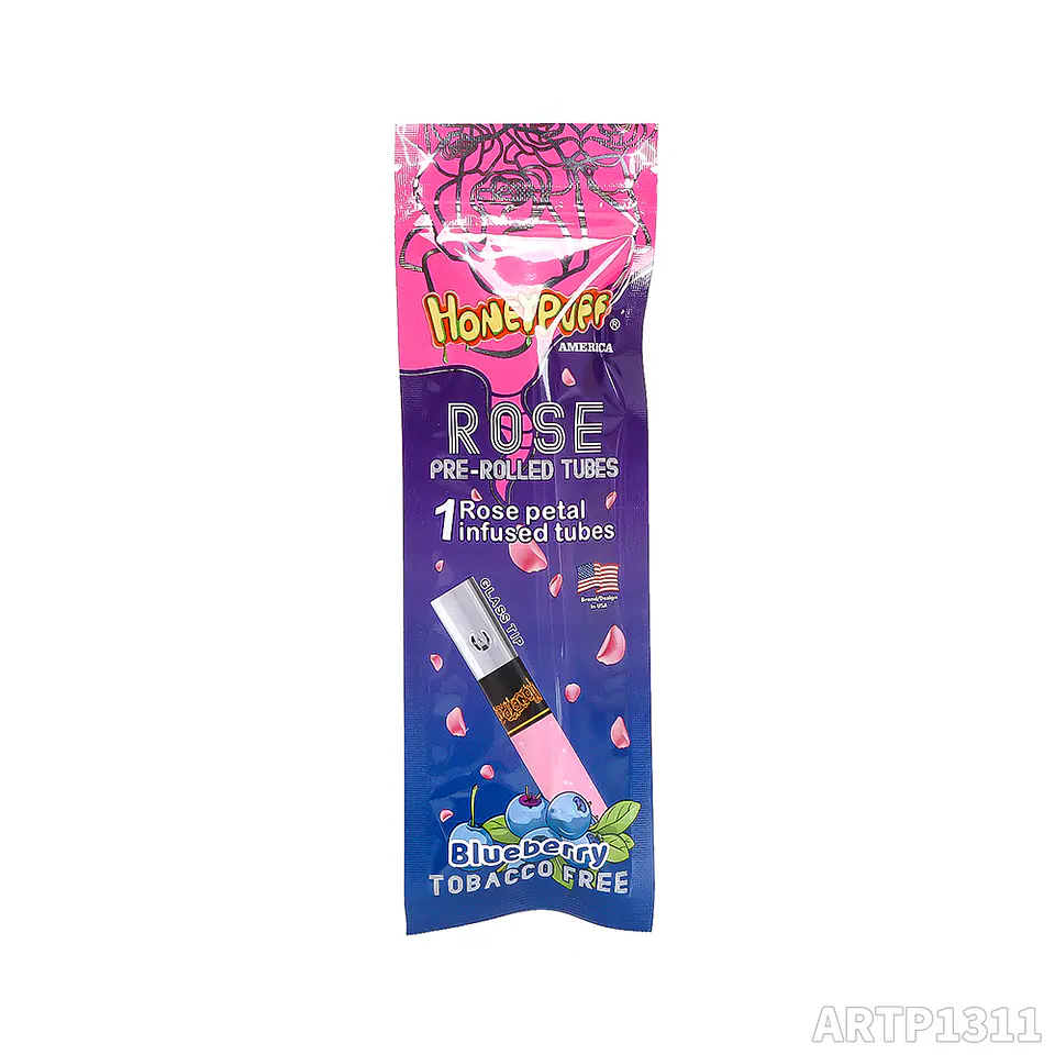CAJA Cono Pre-enrolado Honeypuff de Petalos Rosa y Boquilla Pyrex - MAYORISTA 36