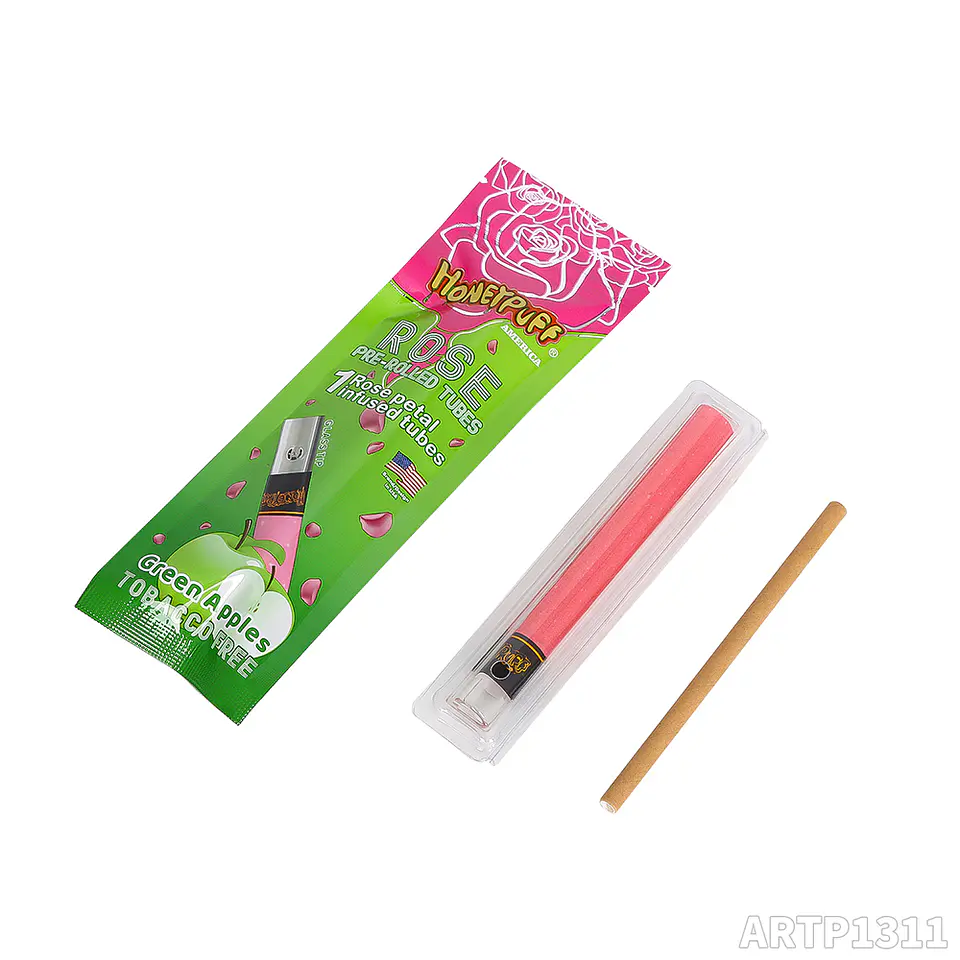 CAJA Cono Pre-enrolado Honeypuff de Petalos Rosa y Boquilla Pyrex - MAYORISTA 2