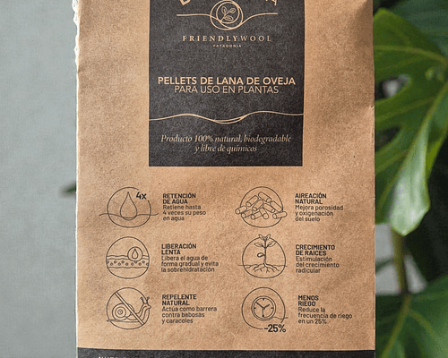 BIOLANA - Pellets de lana de oveja para uso en plantas - 250grs