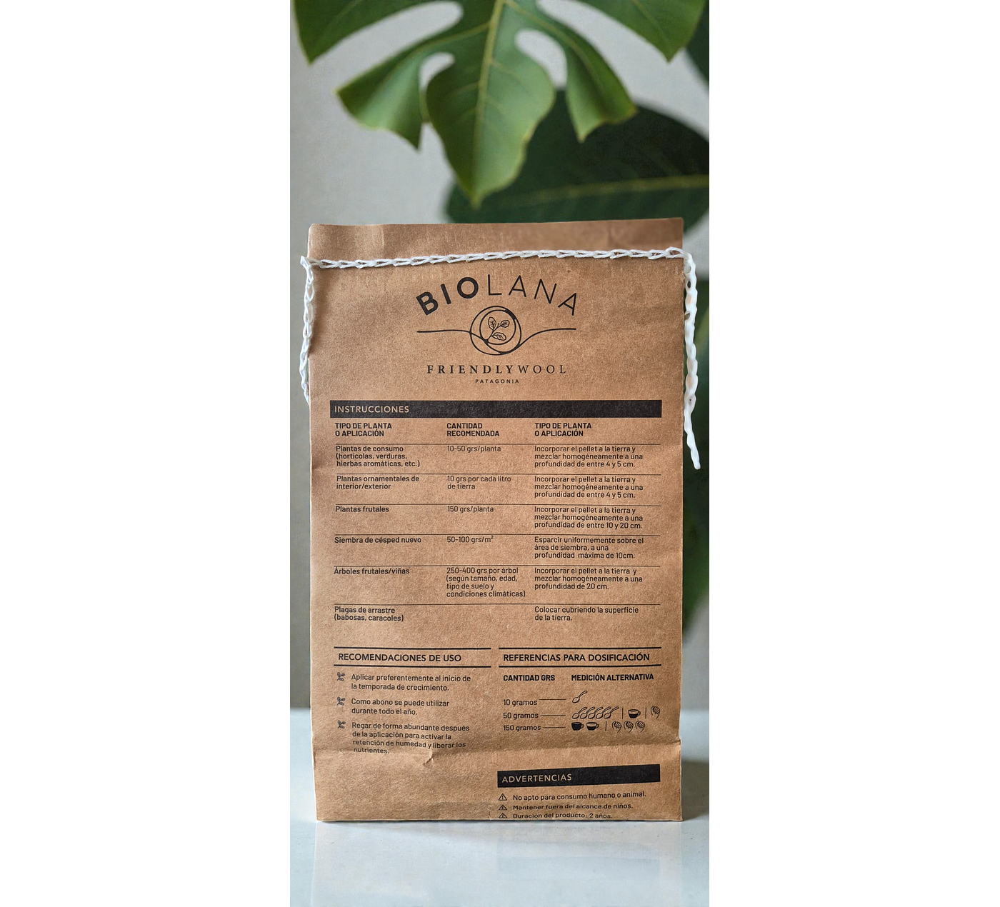 BIOLANA - Pellets de lana de oveja para uso en plantas - 250grs