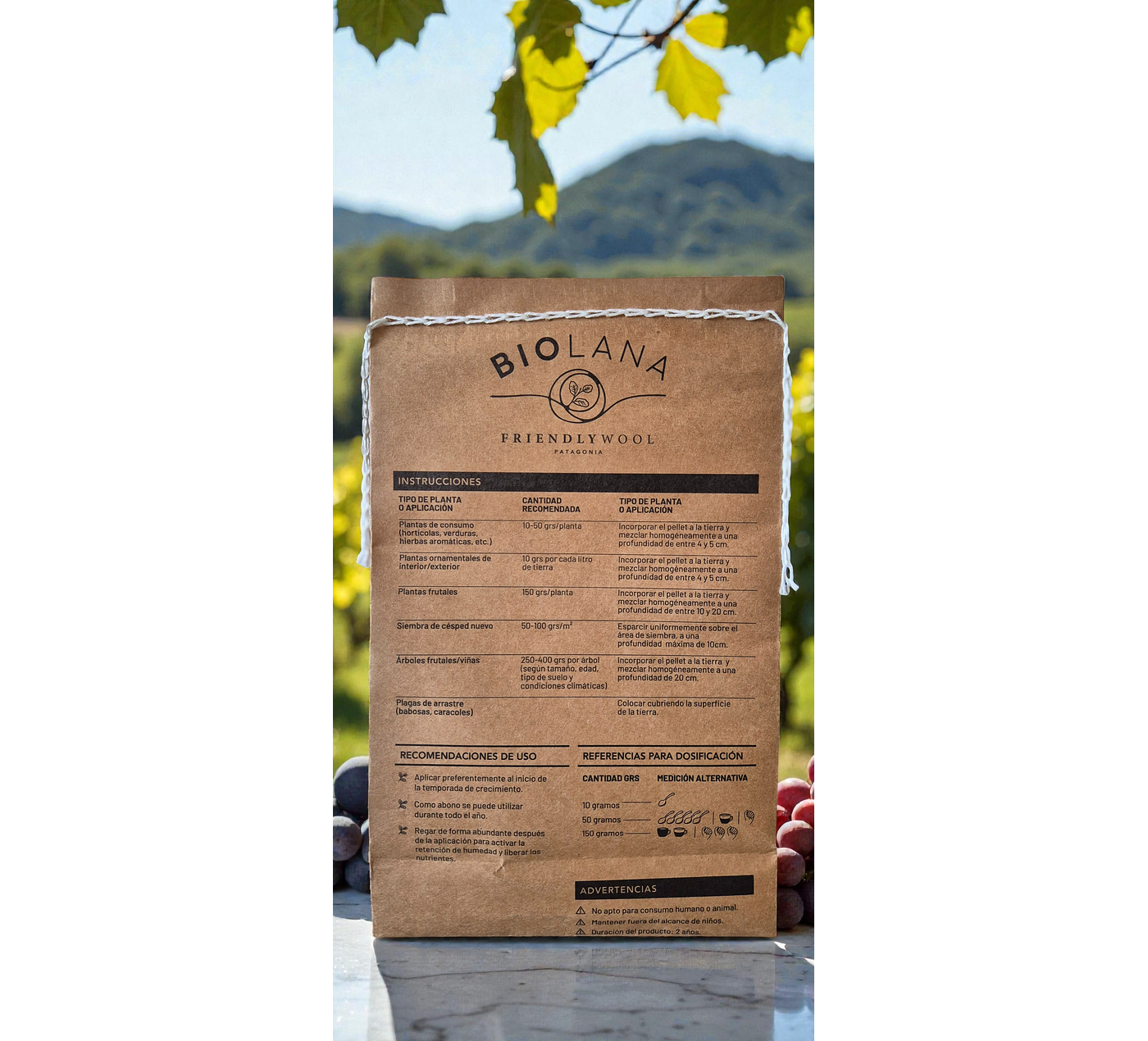 BIOLANA - Pellets de lana de oveja para uso en plantas - 500grs