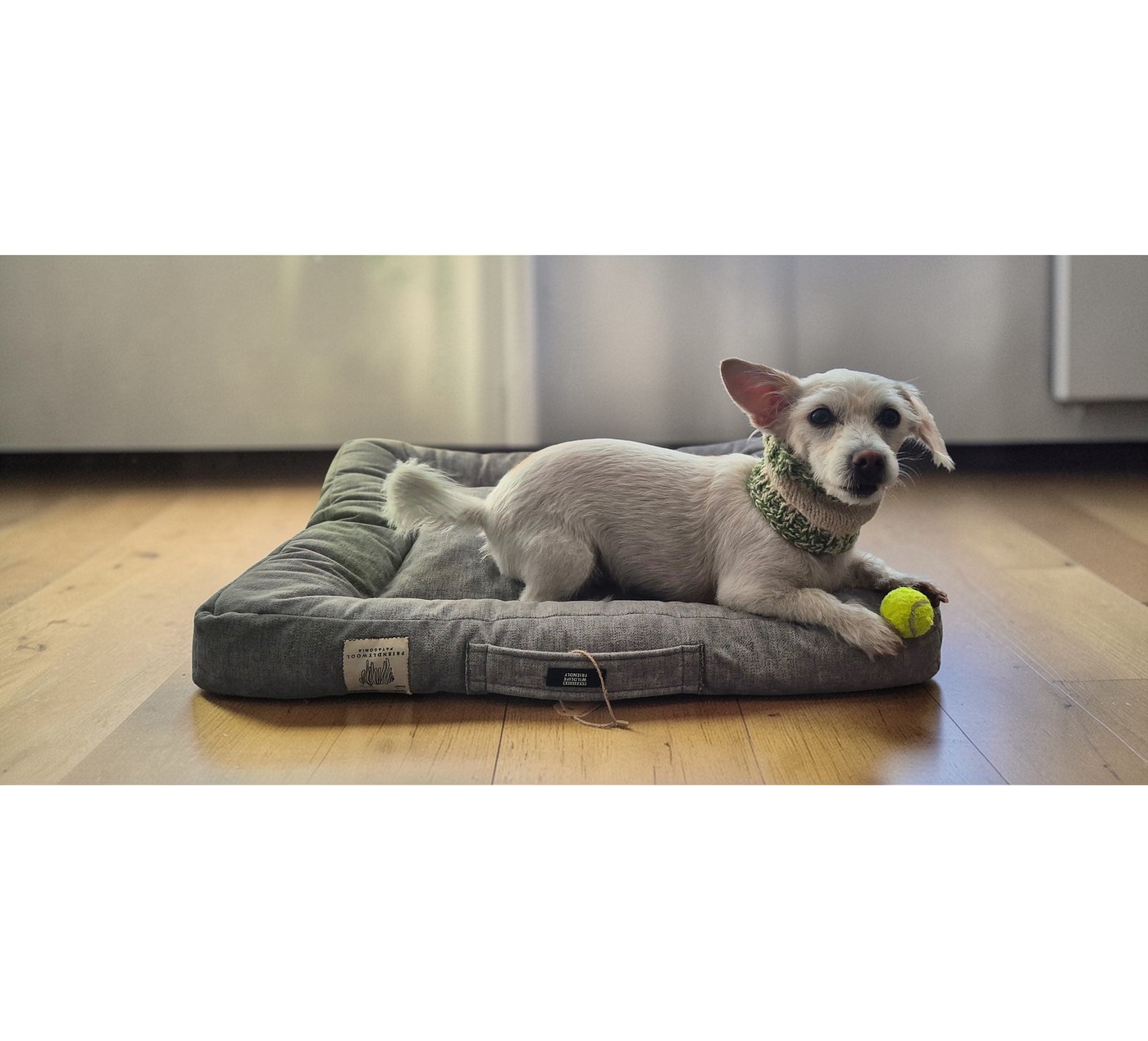 Cama rectangular para mascotas S - Gris - Lana natural de oveja Corriedale - Certified Wildlife Friendly®