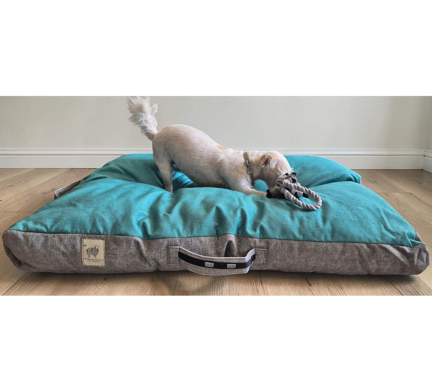 Almohadón para mascotas XL – Lana natural de oveja Corriedale - Certified Wildlife Friendly® 