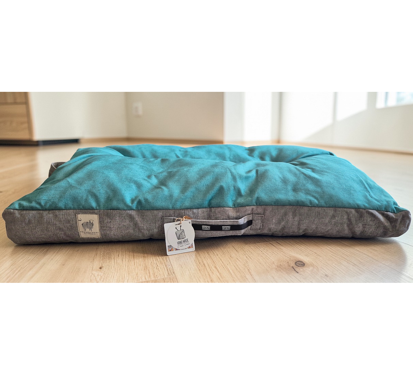 Almohadón para mascotas XL – Lana natural de oveja Corriedale - Certified Wildlife Friendly® 