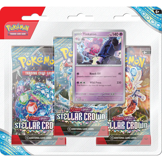 Pokemon TCG Scarlet & Violet - Stellar Crown - 3-Pack Blister English