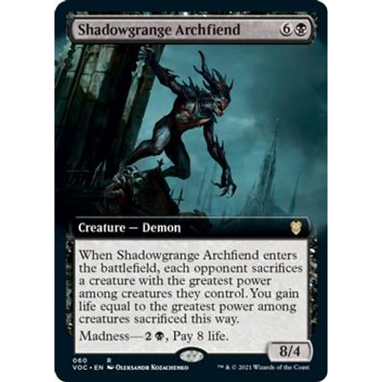 Shadowgrange Archfiend - Innistrad, Crimson Vow Commander Decks Variants  (Extended Art) (inglés)