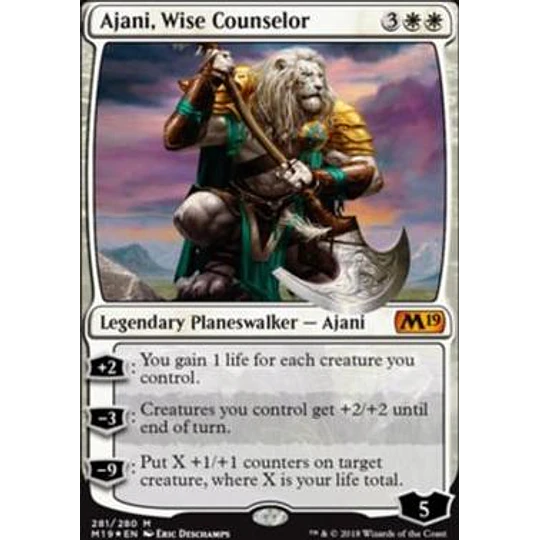 Ajani, Wise Counselor (Foil - Planeswalker Deck) - Core Set 2019 (español)