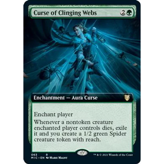 Curse of Clinging Webs (Extended Art) - Innistrad: Midnight Hunt Commander Decks Variants (ingles)