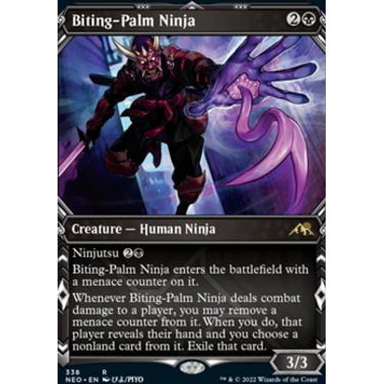 Biting-Palm Ninja (Showcase) - Kamigawa: Neon Dynasty Variants (ingles)