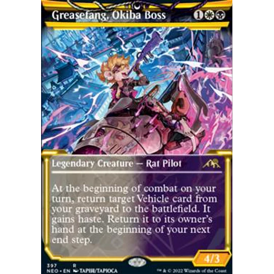 Greasefang, Okiba Boss (Showcase) - Kamigawa: Neon Dynasty Variants (inglés)