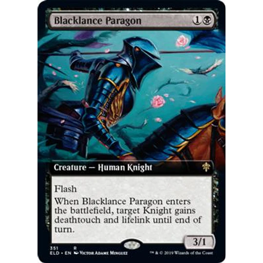 Blacklance Paragon (Extended Art) - Throne of Eldraine Variants (inglés)