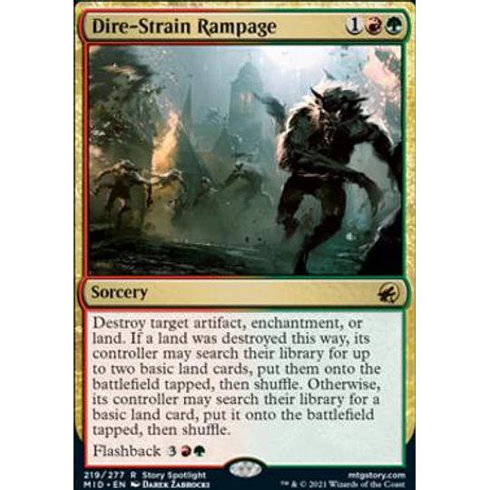 Dire-Strain Rampage - Innistrad: Midnight Hunt Foil (ingles)