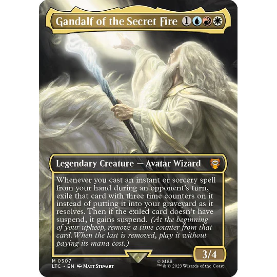 Gandalf of the Secret Fire (0507 - Borderless) - The Lord of the Rings: Tales of Middle-earth Commander Decks Variants (ingles)