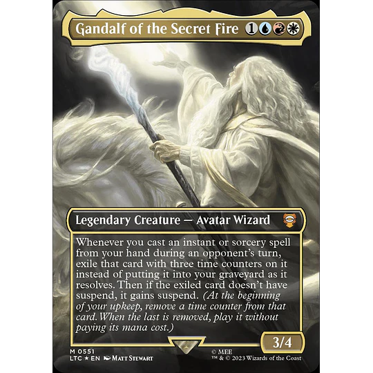 Gandalf of the Secret Fire (0551 - Borderless Surge Foil) - The Lord of the Rings: Tales of Middle-earth Commander Decks Variants Foil (ingles)