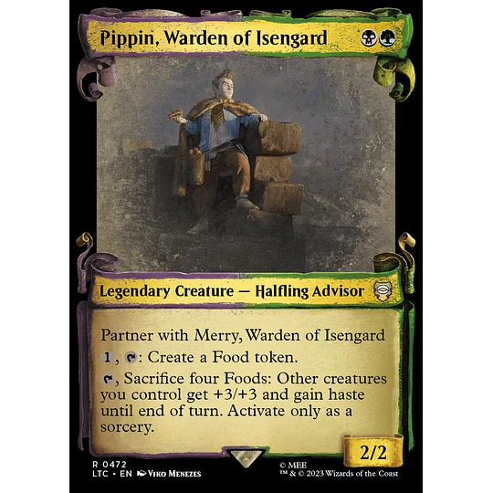 Pippin, Warden of Isengard (0472 - Scroll Showcase) - The Lord of the Rings: Tales of Middle-earth Commander Decks Variants (ingles)