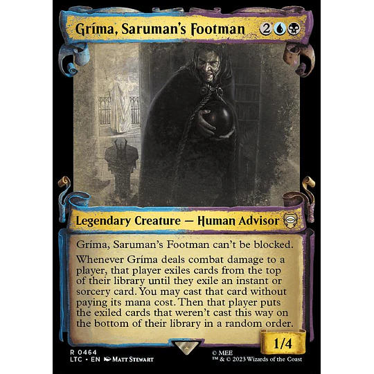 Grima, Saruman's Footman (0464 - Scroll Showcase - Silver Foil) - The Lord of the Rings: Tales of Middle-earth Commander Decks Variants Foil (ingles)