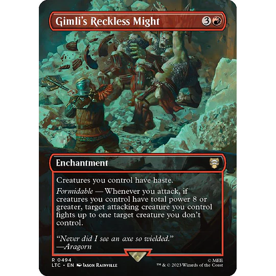 Gimli's Reckless Might (0494 - Borderless) - The Lord of the Rings: Tales of Middle-earth Commander Decks Variants (ingles)
