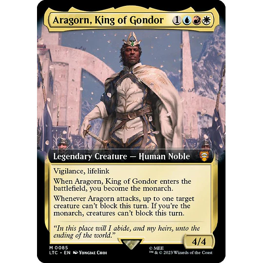 Aragorn, King of Gondor (Extended Art) - The Lord of the Rings: Tales of Middle-earth Commander Decks Variants Foil (ingles)