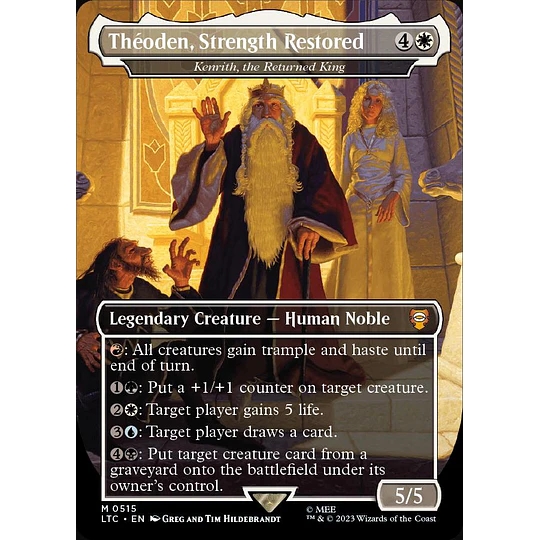 Kenrith, the Returned King (0515 - Theoden, Strength Restored - Borderless Silver Foil) - The Lord of the Rings: Tales of Middle-earth Commander Decks Variants Foil (ingles)